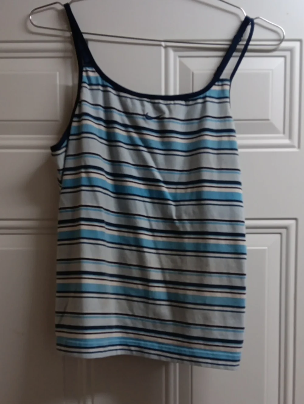 Vintage Nike Striped Blue & White Adjustable Spaghetti Strap Tank